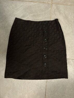 Ann Taylor Button-Front Mini Skirt